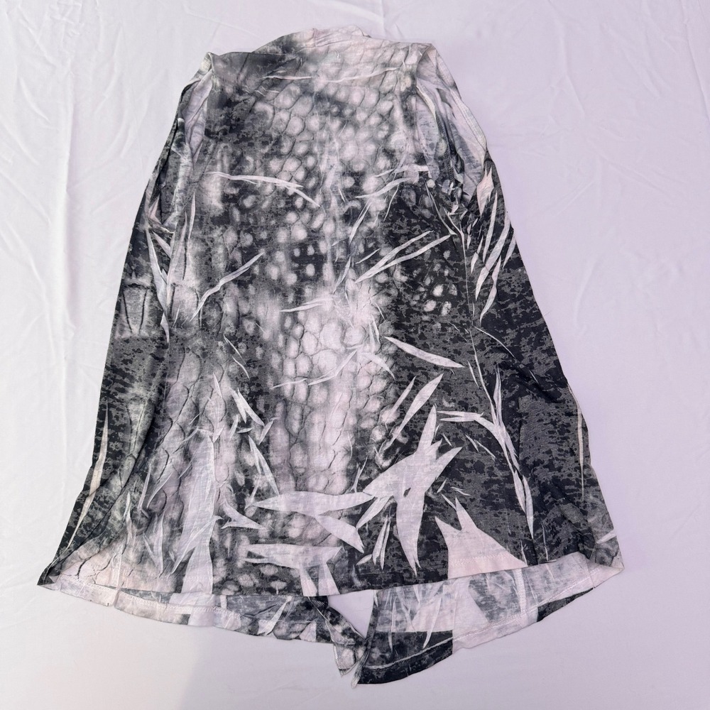 Maurices‎ Girls Grey White Abstract Print Sleeveless Open Front Cardigan Vest M - Picture 6 of 7